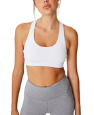 COTTON ON Women Strappy Sports Crop Bra White