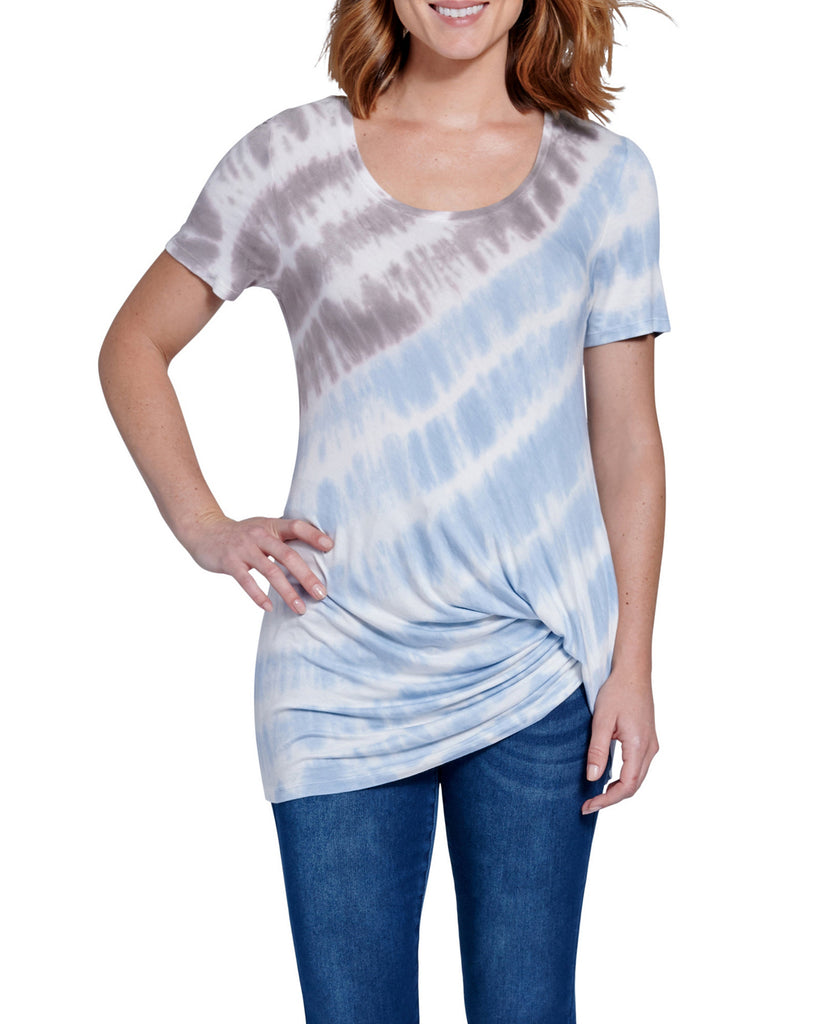 Seven7 Women Draped Tunic Silver Lak