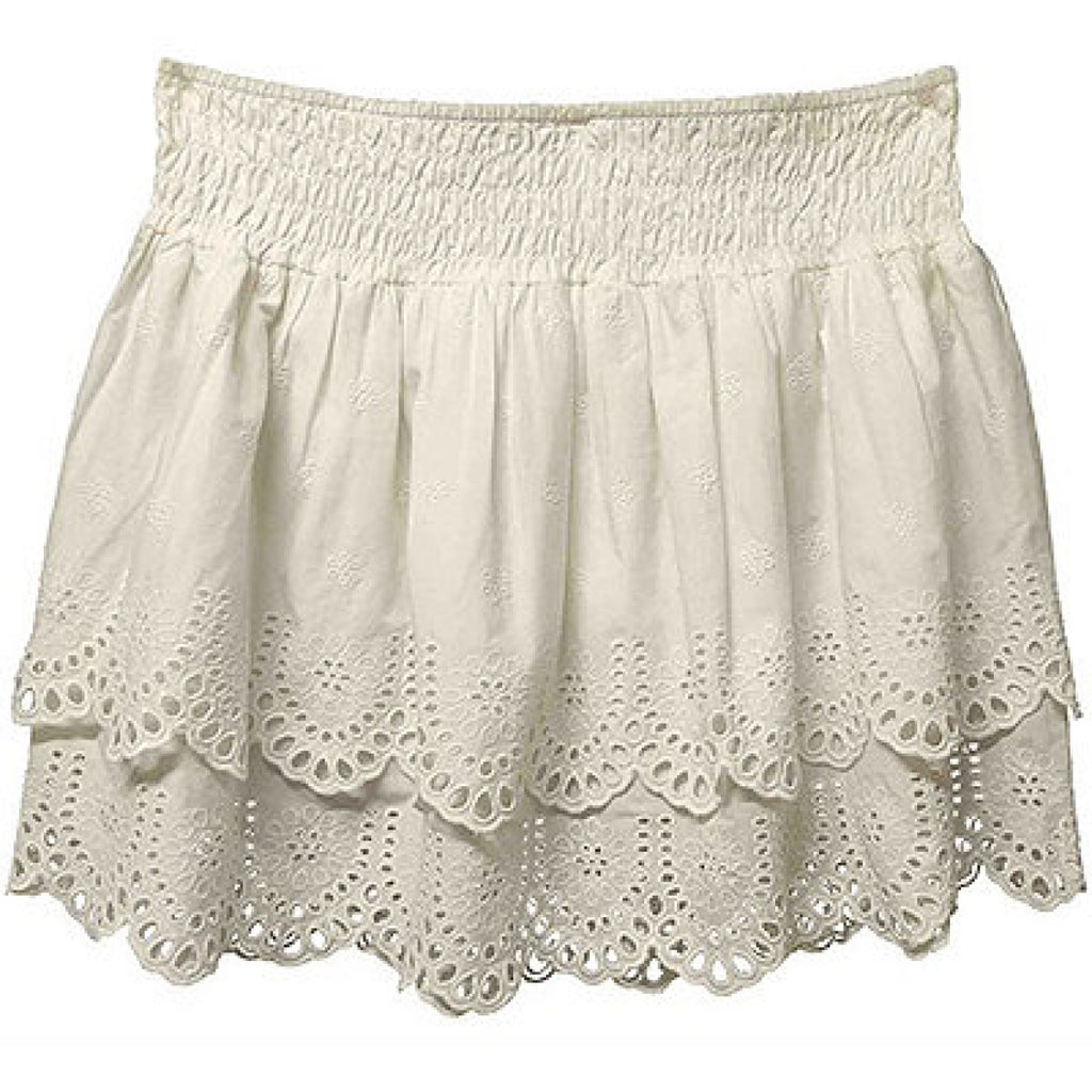 INC International Concepts Women Eyelet Mini Skirt Bright White