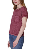 Ultra Flirt Women Crewneck Burnout T Shirt