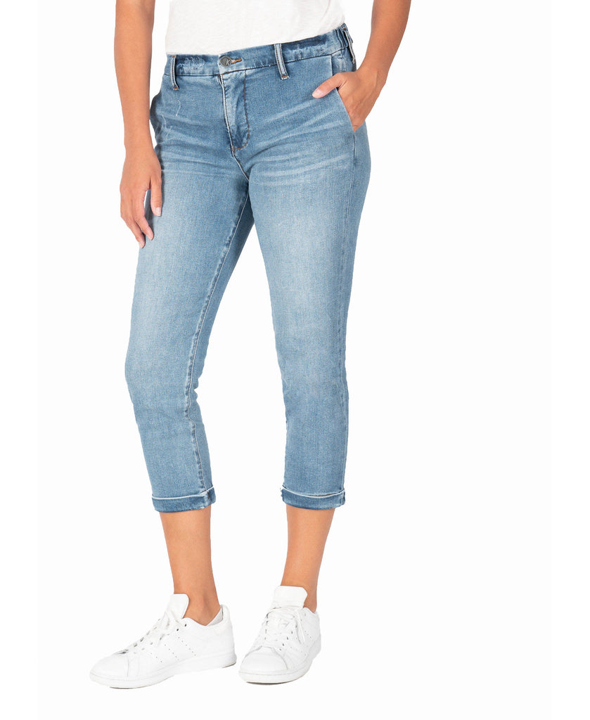 Kut from the Kloth Women Jennifer High Rise Elastic Waist Jeans Assure