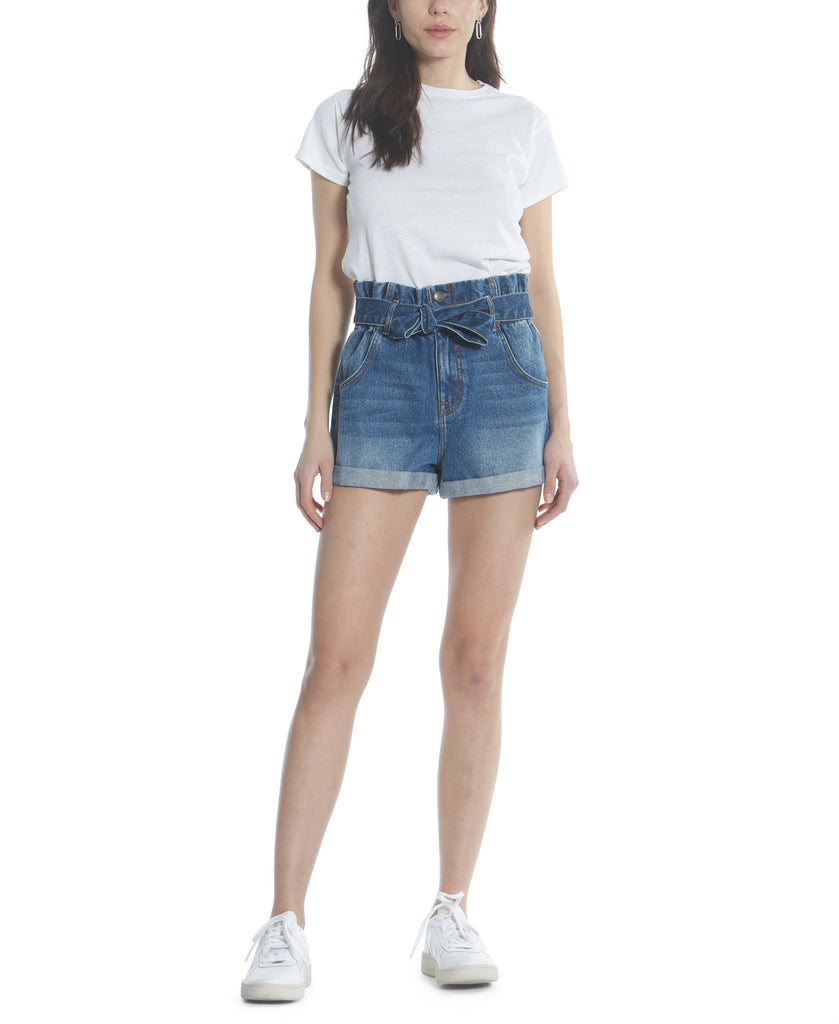 Vigoss Jeans Women Paperbag Shorts Dark Wash