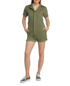 Dickies Women Zip Front Romper Olive
