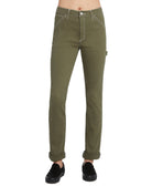 Dickies Women Contrast Stitch Cotton Jeans Olive
