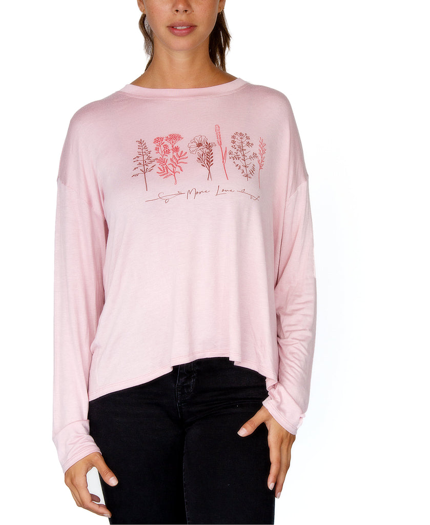 Rebellious One Women More Love Graphic Top Rose