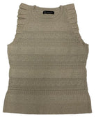 INC International Concepts Women Ruffle Trim Sweater Neutral