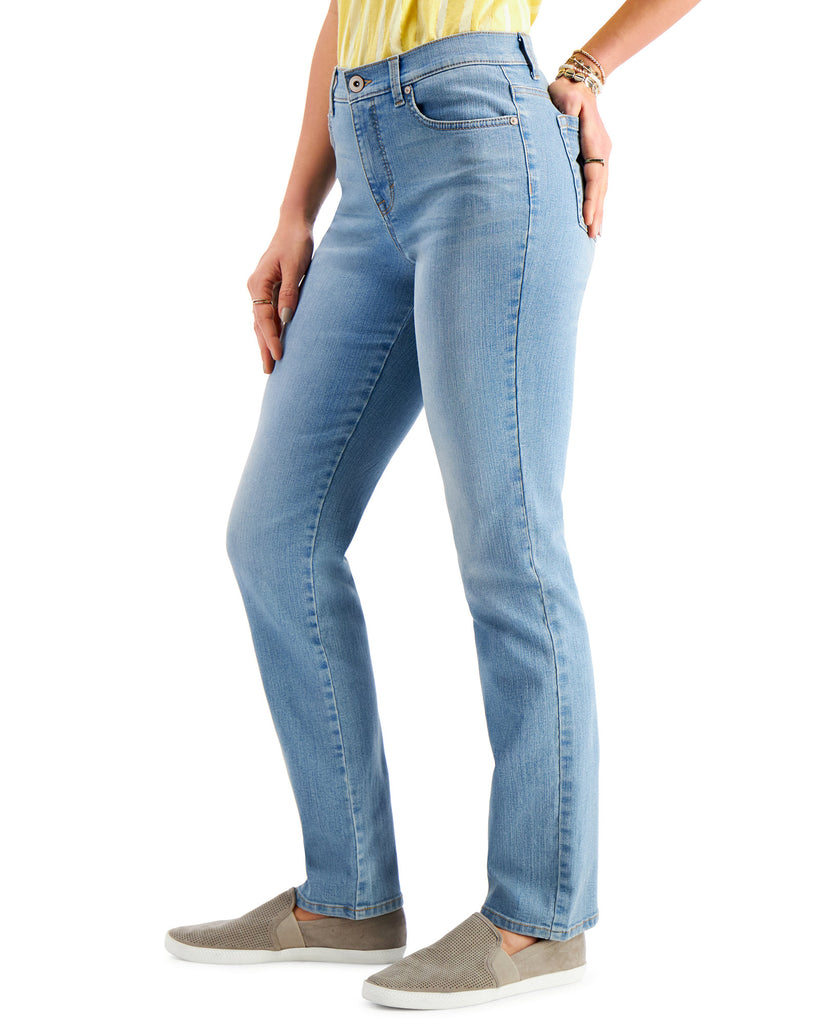 Style & Co Women High Rise Natural Straight Leg Jeans