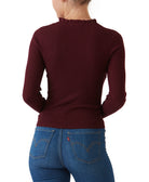 Hooked Up by IOT Women Ruffled V Neck Sweater