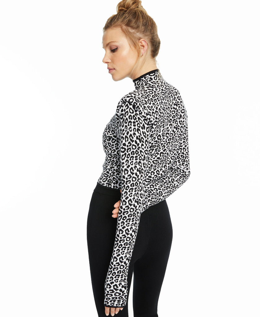 INC International Concepts Women Animal Print Mock Neck Sweater