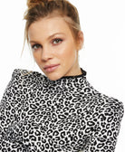 INC International Concepts Women Animal Print Mock Neck Sweater