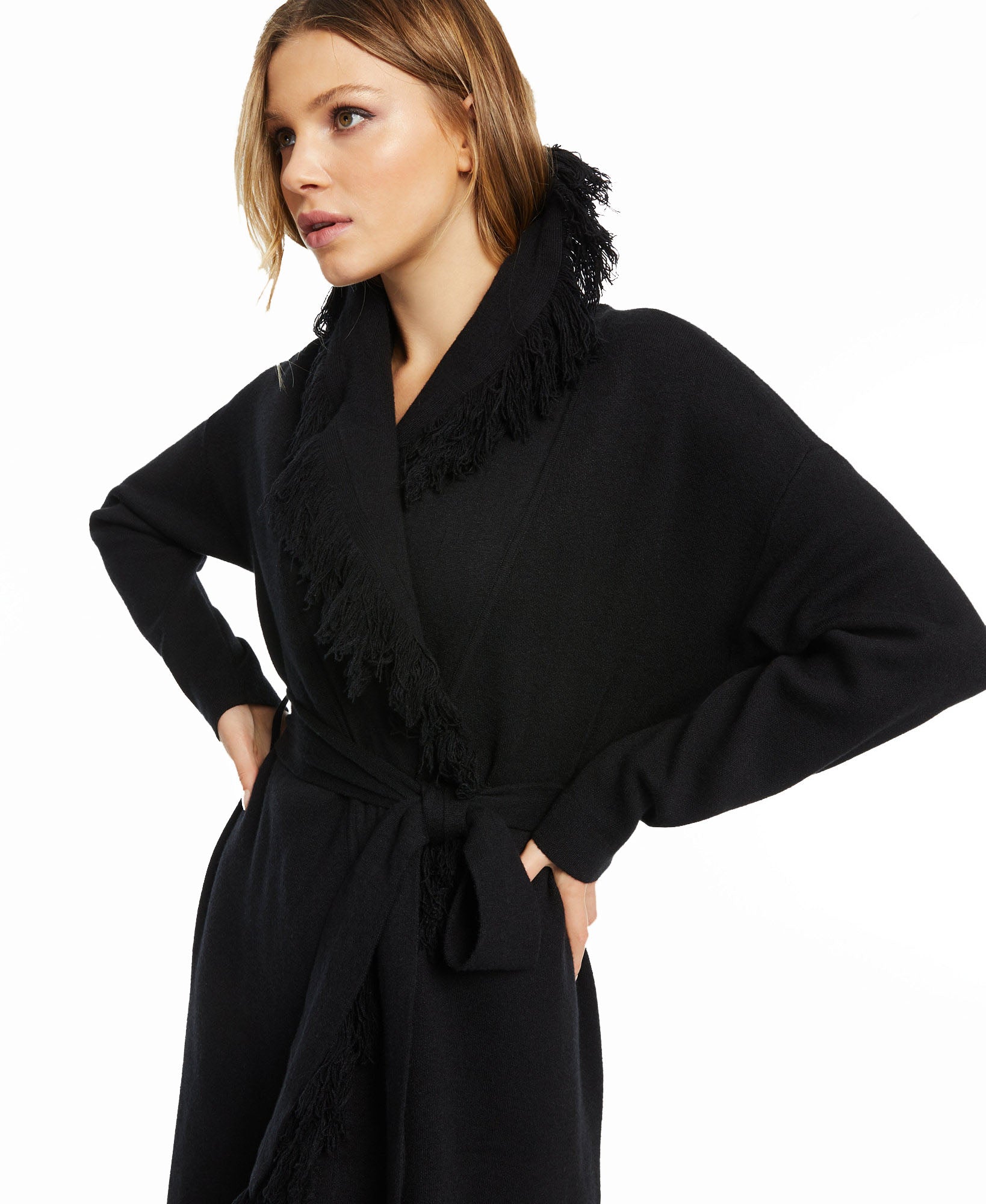 INC International Concepts Women CULPOS x Fringe Cardigan Sweater