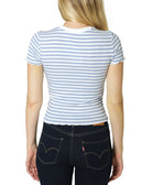 Polly & Esther Women Embroidery Trim Lettuce Edge T Shirt