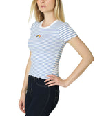 Polly & Esther Women Embroidery Trim Lettuce Edge T Shirt