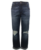 Rewash Women Ripped Boyfriend Jeans Indigo Carbon