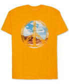 Love Tribe Women Plus Trendy Peace Sign T Shirt Gold