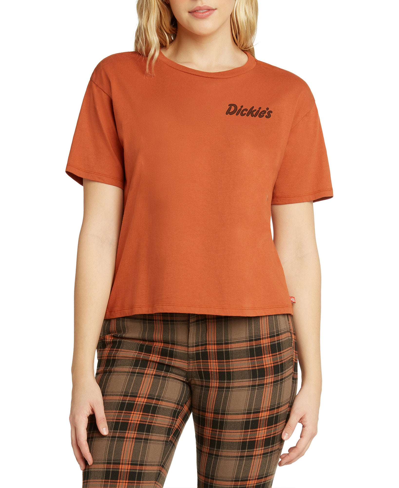 Dickies Women Boyfriend Logo T Shirt Auburn