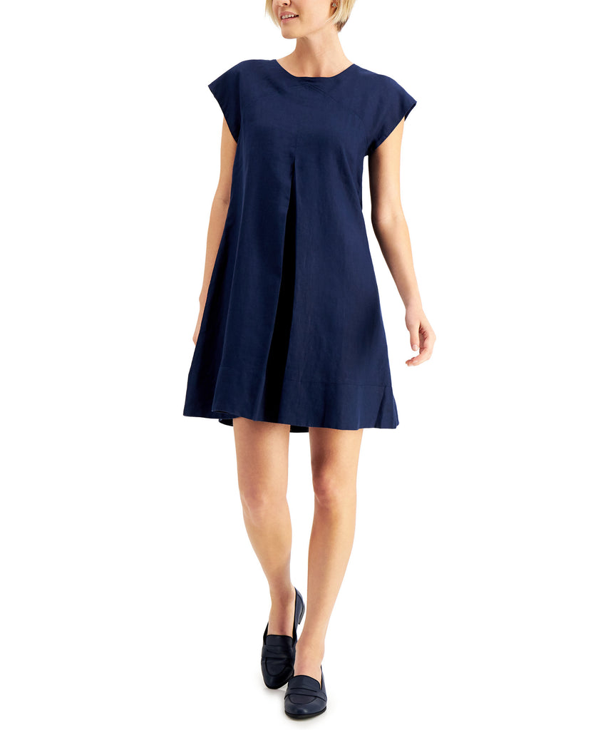 Charter Club Women Petite Bow Back A Line Dress Intrepid Blue