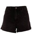 Rewash Women High Rise Mom Denim Shorts Black Carbon