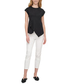 DKNY Women Asymmetrical Draped Top