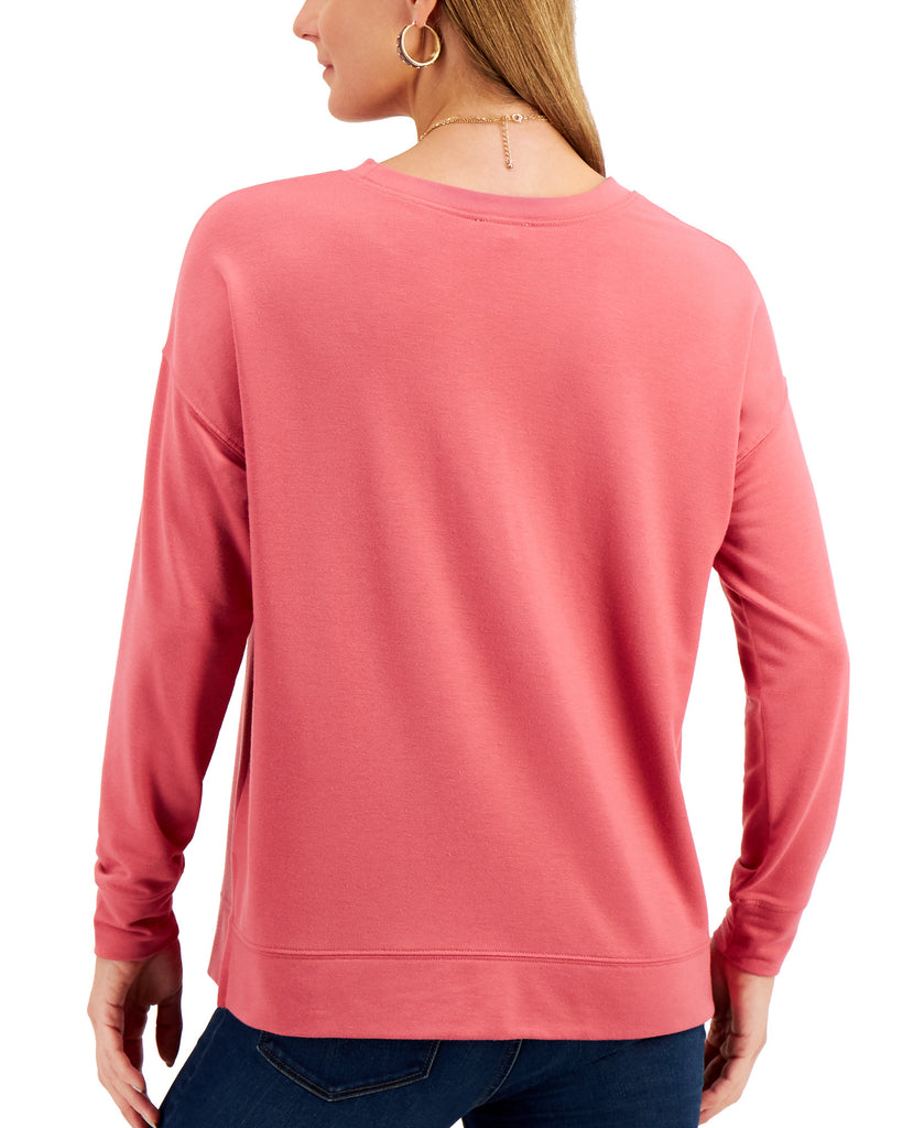 Style & Co Women Solid Color Knit Top