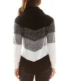 BCX Women Chevron Striped Cowlneck Sweater