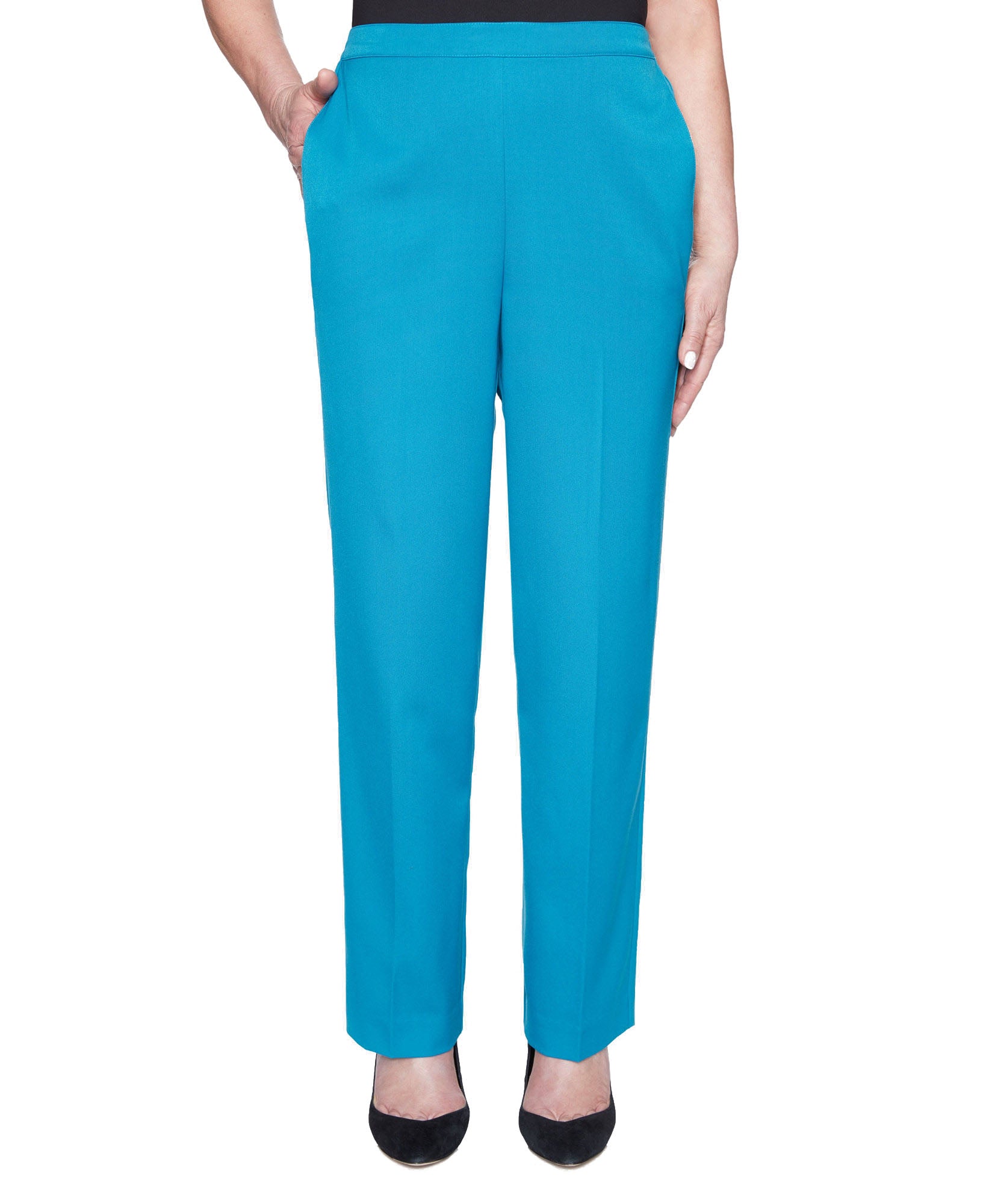 Alfred Dunner Women Colorado Springs Twill Proportioned Pant Peacock