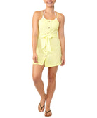 Miken-Women-Tie-Waist-Button-Front-Cover-Up-Dress-Sunny-Lime