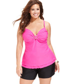 Island Escape Women Plus Tie Front Board Shorts