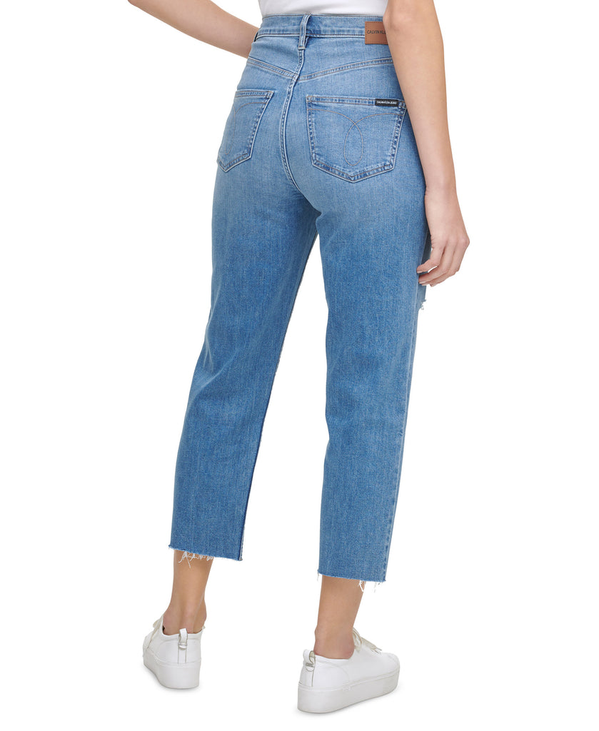 Calvin Klein Jeans Women Cropped High Rise Straight Leg Jeans