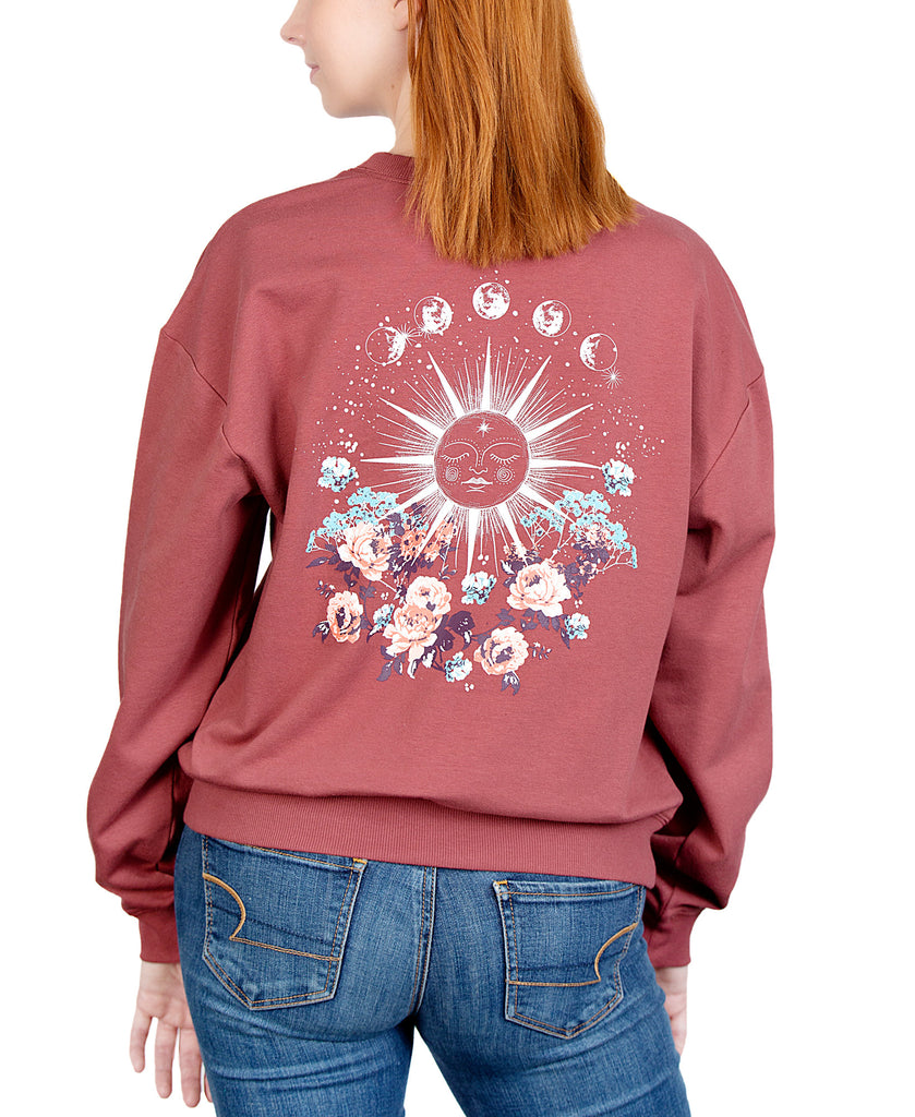 Rebellious One Women Celestial Floral Graphic Sweatshirt