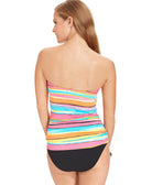 Anne Cole Women Striped Hardware Bandeau Tankini Top