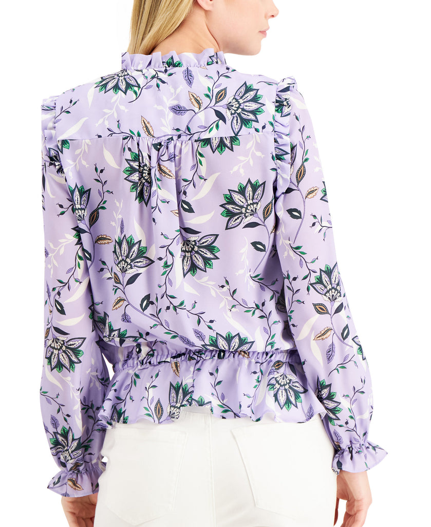 Charter Club Women Floral Print Pintuck Blouse