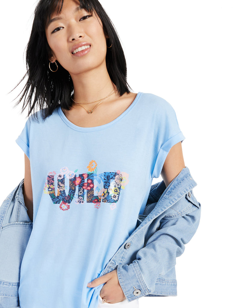 Style & Co Women Wild Flowers Graphic T Shirt