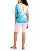 Style & Co Women Tie Dyed Lightweight Short Sleeve Sweatshirt