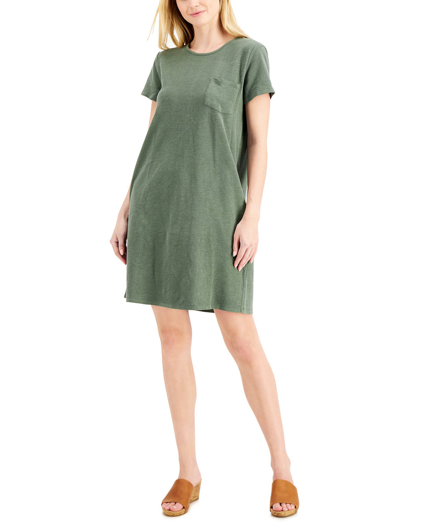 Style & Co Women One Pocket T Shirt Dress New Pale Sage