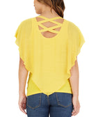 BCX Women Crisscross Popover Top With Necklace