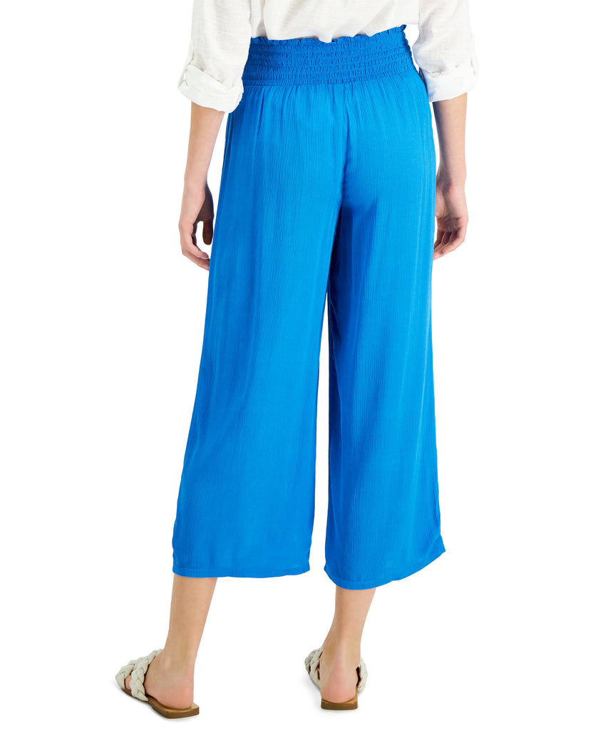 INC International Concepts Women Crinkle Gauze Cropped Wide Leg Pants