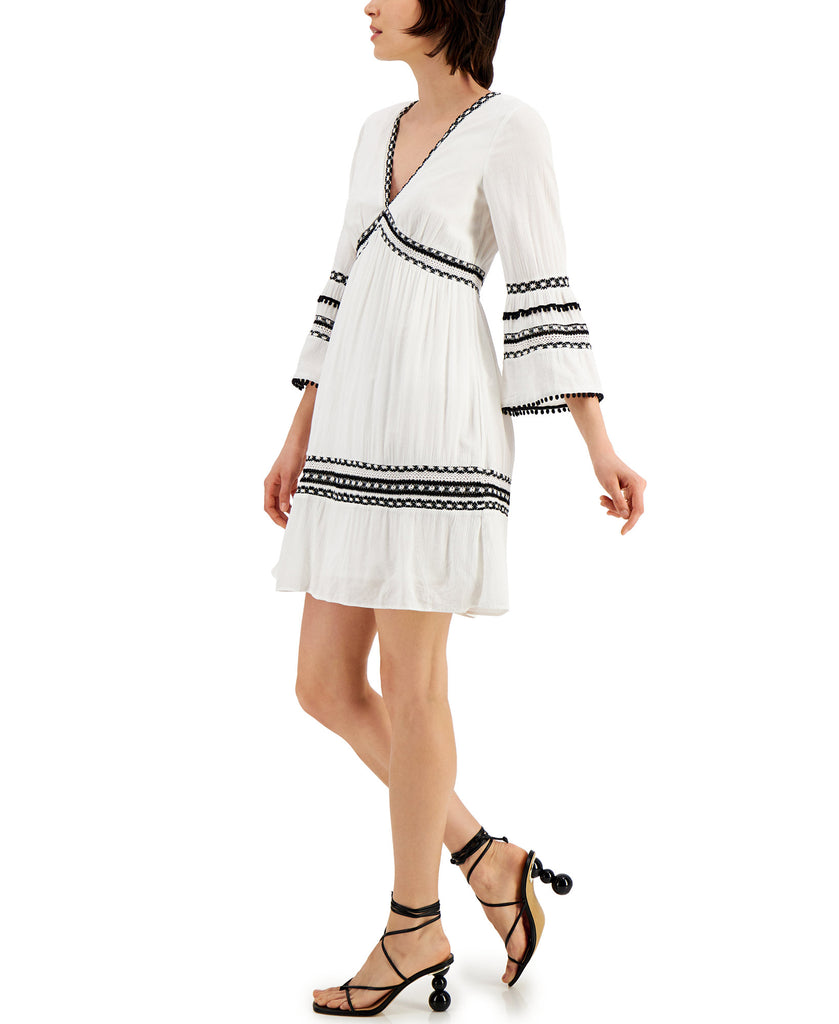 INC International Concepts Women Lace Trim Bell Sleeve Dress