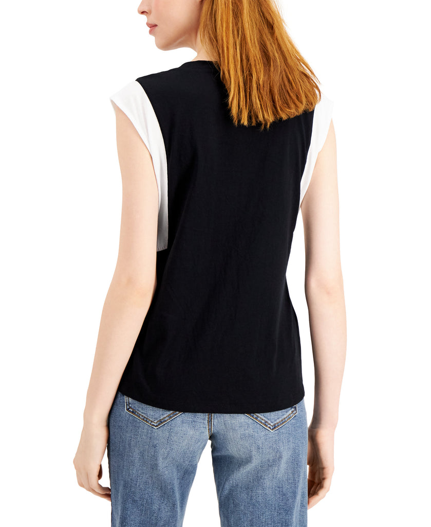 INC International Concepts Women Cotton Colorblocked Top