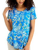 JM Collection Women Petite Fiona Printed Top