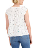 Style & Co Women Cotton Dot Print Tiered Tank Top