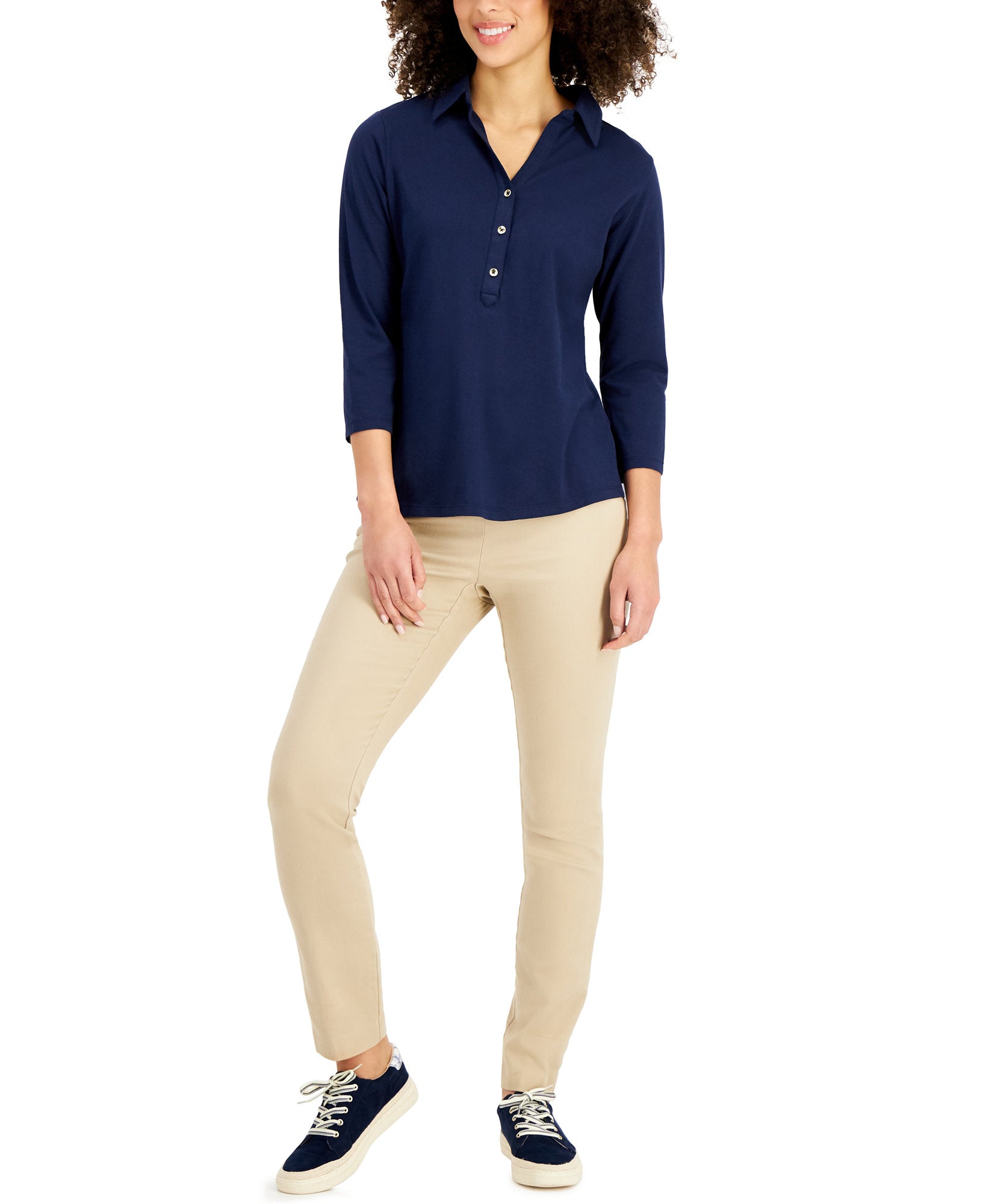 Charter Club Women Cotton Polo Top