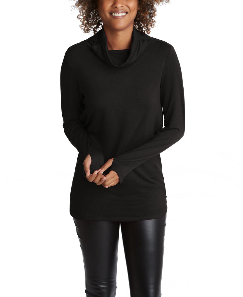 Adyson Parker Women Long Sleeve Cowl Top with Earloops