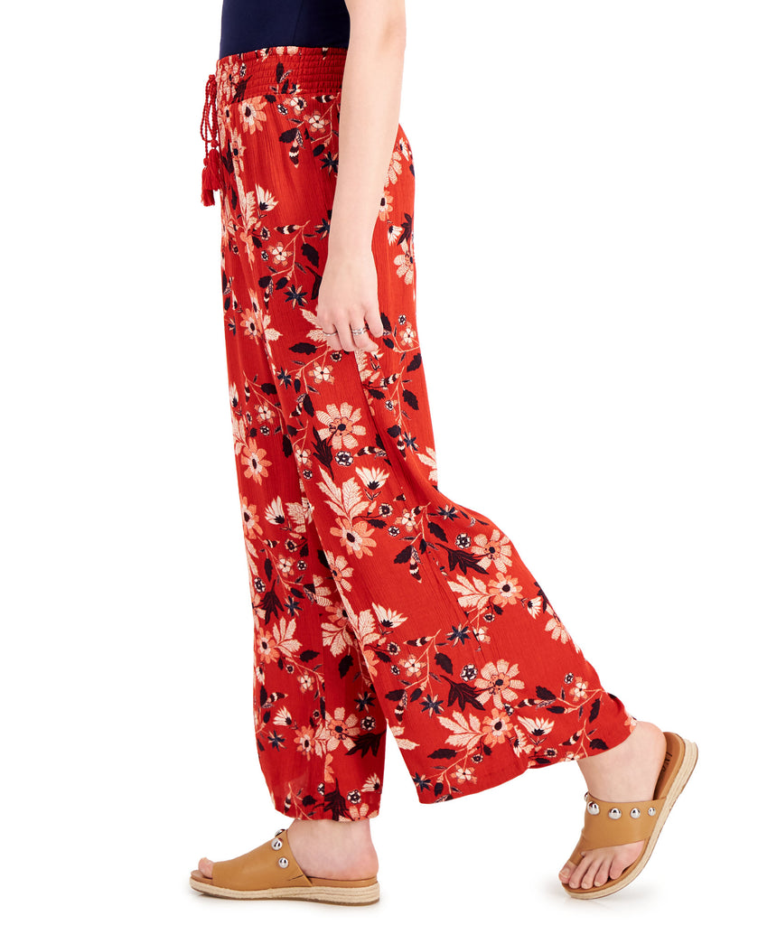 Style & Co Women Printed Smocked Waist Wide Leg Pants