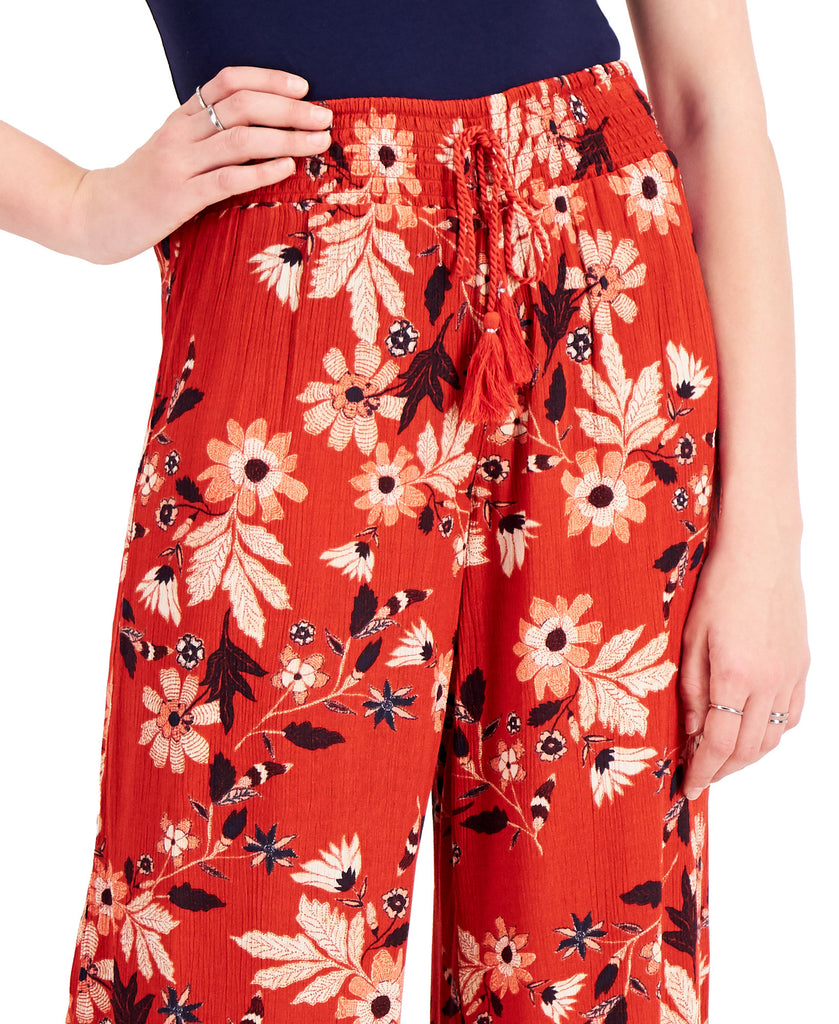 Style & Co Women Printed Smocked Waist Wide Leg Pants