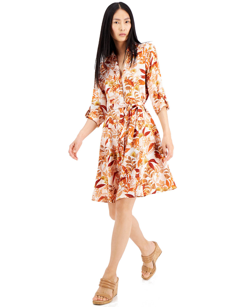 INC International Concepts Women Floral Print Shirtdress Kauia Blooms