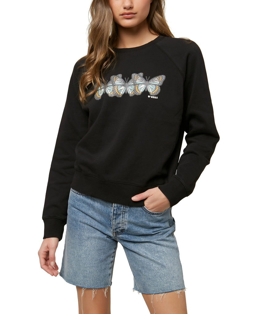 ONeill Women Seaspray Printed Sweatshirt Washed Black