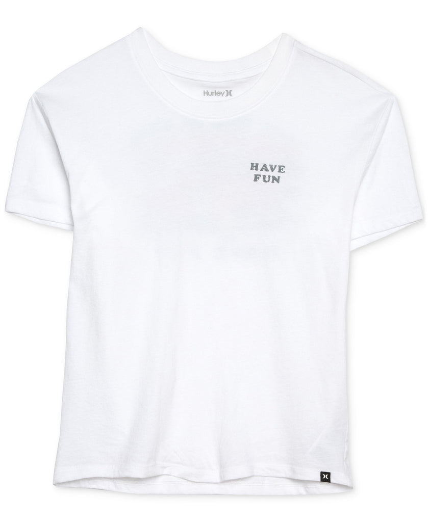 Hurley Women Cotton Graphic T Shirt White
