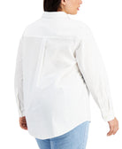 Style & Co Women Plus Plus Size Button Front Top