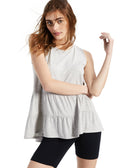 Planet Gold Juniors Tiered Babydoll Top Heather Grey